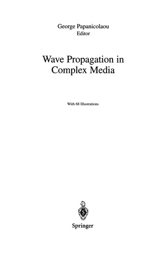 Cover for Wave Propagation in Complex Media