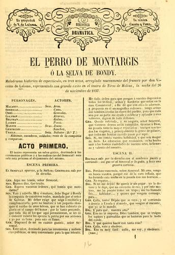 Cover for El perro de Montargis, o, La selva de Bondy