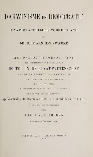 Cover for Darwinisme en democratie