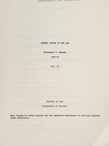 Cover for Gender issues in the law