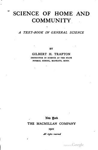 Cover for Science of home and community