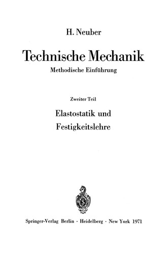 Cover for Technische Mechanik Methodische Einführung