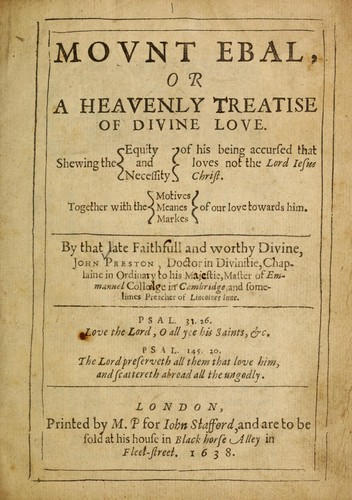 Cover for Mount Ebal, or a heavenly treatise of divine love ...