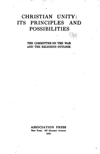 Cover for Christian unity