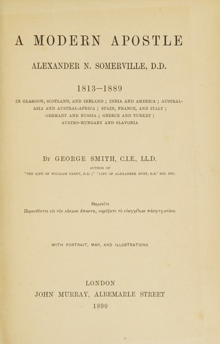 Cover for A modern apostle, Alexander N. Somerville, 1813-1889