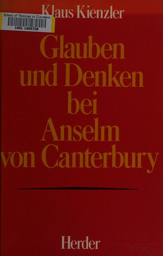 Cover for Glauben und Denken bei Anselm von Canterbury