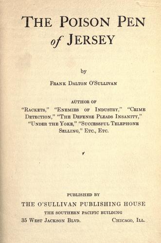 Cover for The poison pen of Jersey