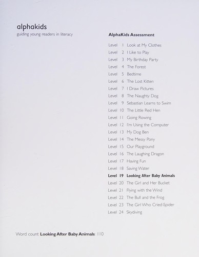 Cover for Looking after baby animals