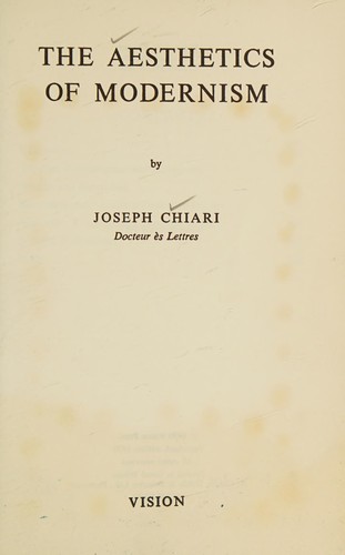 Cover for The aesthetics of modernism