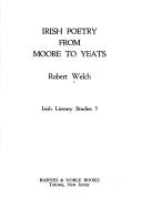 Cover for Irish poetry from Moore to Yeats