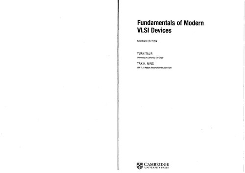 Cover for Fundamentals of modern VLSI devices