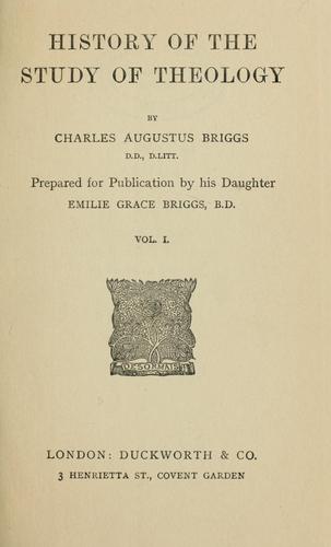 Cover for History of the study of theology.