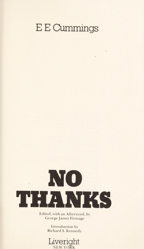 Cover for No thanks