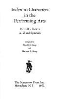 Cover for Index to characters in the performing arts