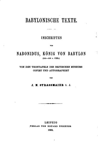 Cover for Babylonische Texte.