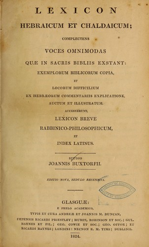 Cover for Lexicon hebraicum et chaldaicum