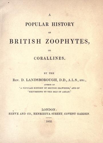 Cover for A popular history of British zoophytes, or corallines.