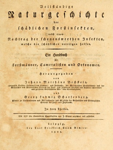 Cover for Vollständige Naturgeschichte der schädlichen Forstinsekten