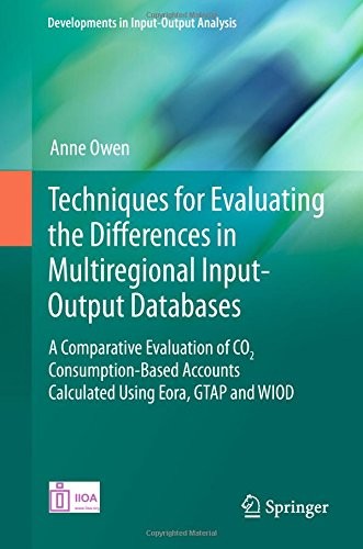Cover for Techniques for Evaluating the Differences in Multiregional Input-Output Databases