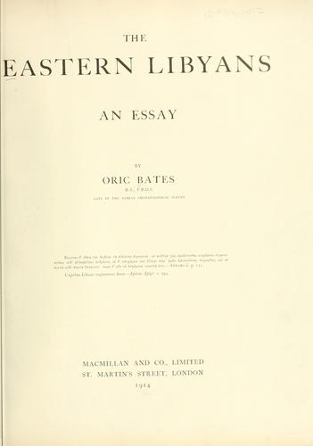 Cover for The eastern Libyans