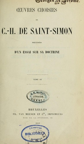 Cover for Oeuvres choisies.  Précédées d'un essai sur sa doctrine