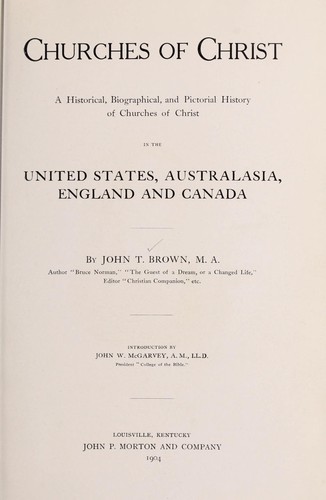 Cover for Churches of Christ