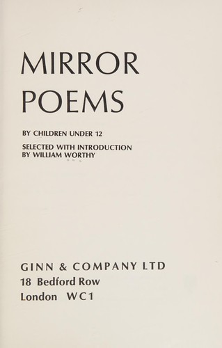 Cover for ' Mirror' poems