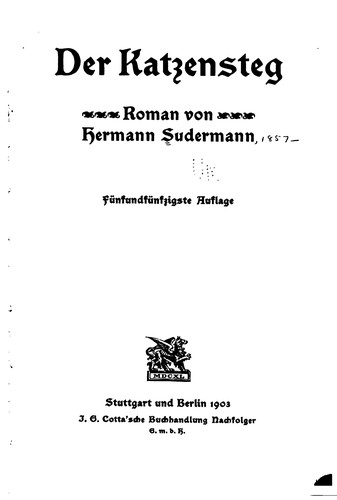 Cover for Der Katzensteg