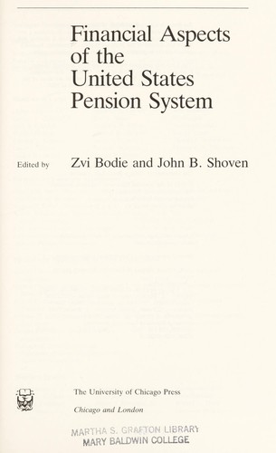 Cover for Financialaspects of the United States pension system