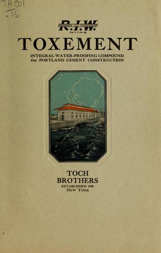 Cover for R. J. W. toxement, integral water-proofing compound for concrete, stucco, cement mortar, etc