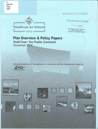 Cover for Plan overview & policy papers, draft final, for public comment