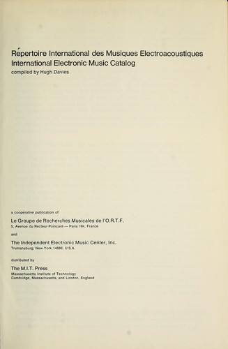 Cover for Repertoire international des musiques electro-acoustiques