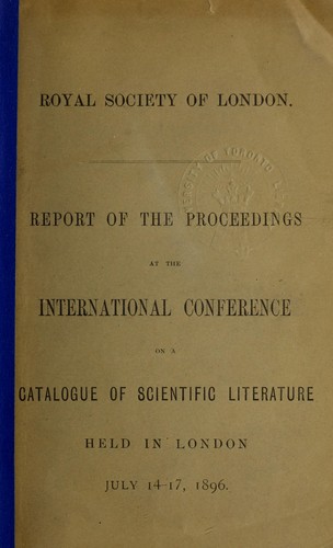 Cover for Report of the proceedings