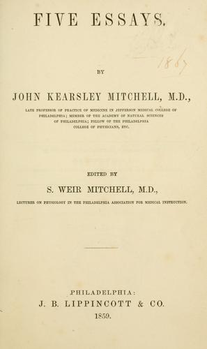Cover for Five essays.