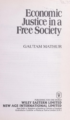 Cover for Economic Justice in a Free Society