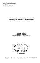 Cover for Inuvialuit Final Agreement