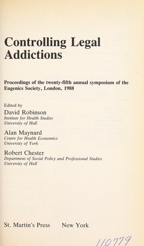 Cover for Controlling Legal Addictions