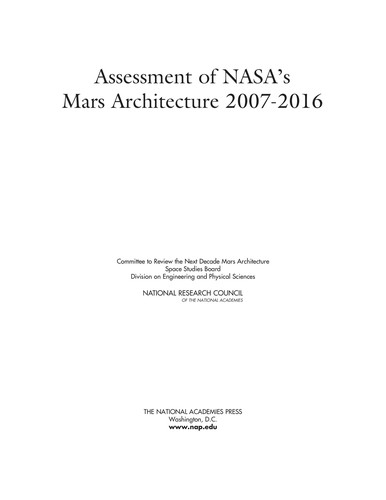Cover for Assessment of NASA's Mars architecture, 2007-2016