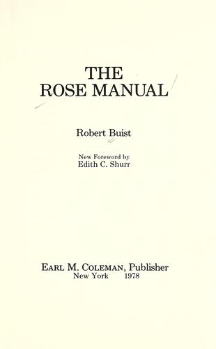 Cover for The rose manual