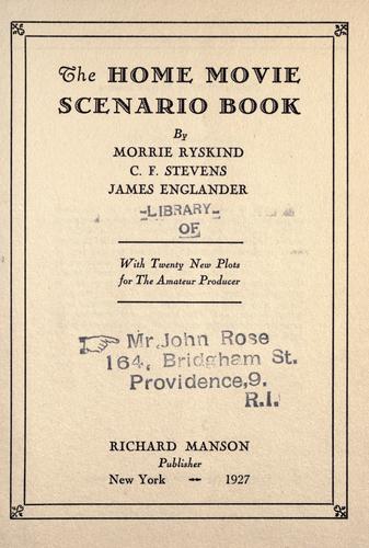 Cover for The home movie scenario book