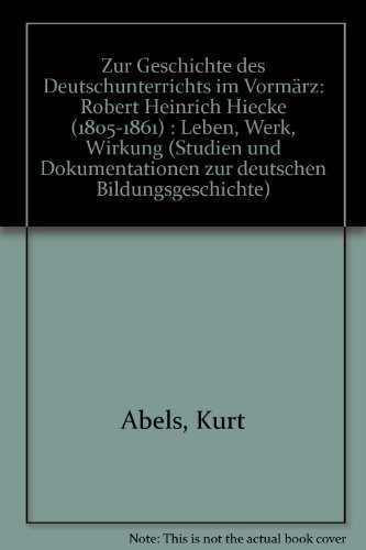 Cover for Zur Geschichte des Deutschunterrichts im Vormärz