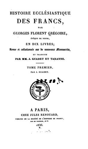 Cover for Histoire ecclésiastique des Francs