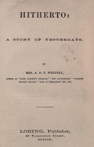 Cover for Hitherto