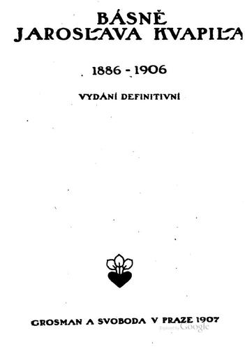 Cover for Básně Jaroslava Kvapila, 1886-1906
