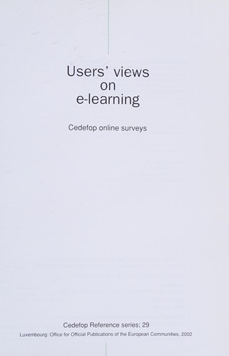 Cover for Users' views on e-learning