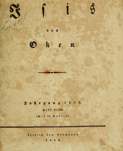 Cover for Isis von Oken