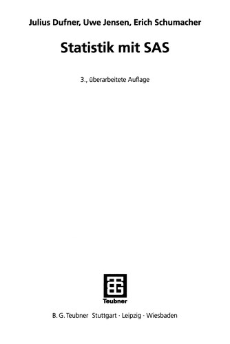 Cover for Statistik mit SAS
