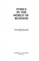 Cover for Ethics in the world of business