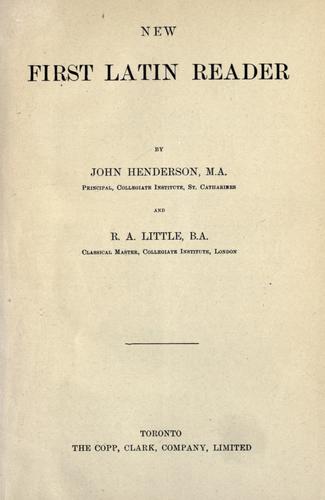 Cover for New first Latin reader