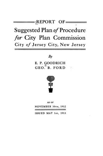 Cover for Report of suggested plan of procedure for City Plan Commission